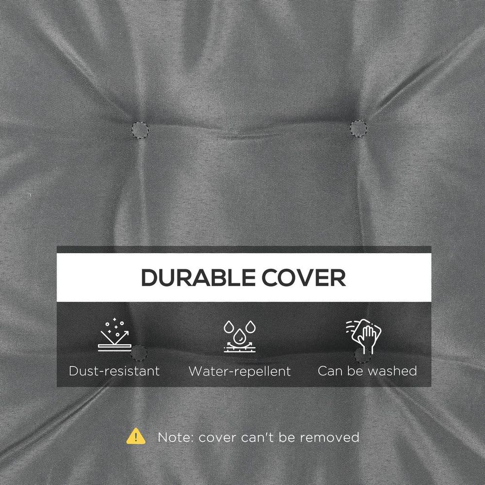 40 x 40cm Garden Seat Cushion with Ties Replacement Dining Chair Seat Pad, Grey - anydaydirect
