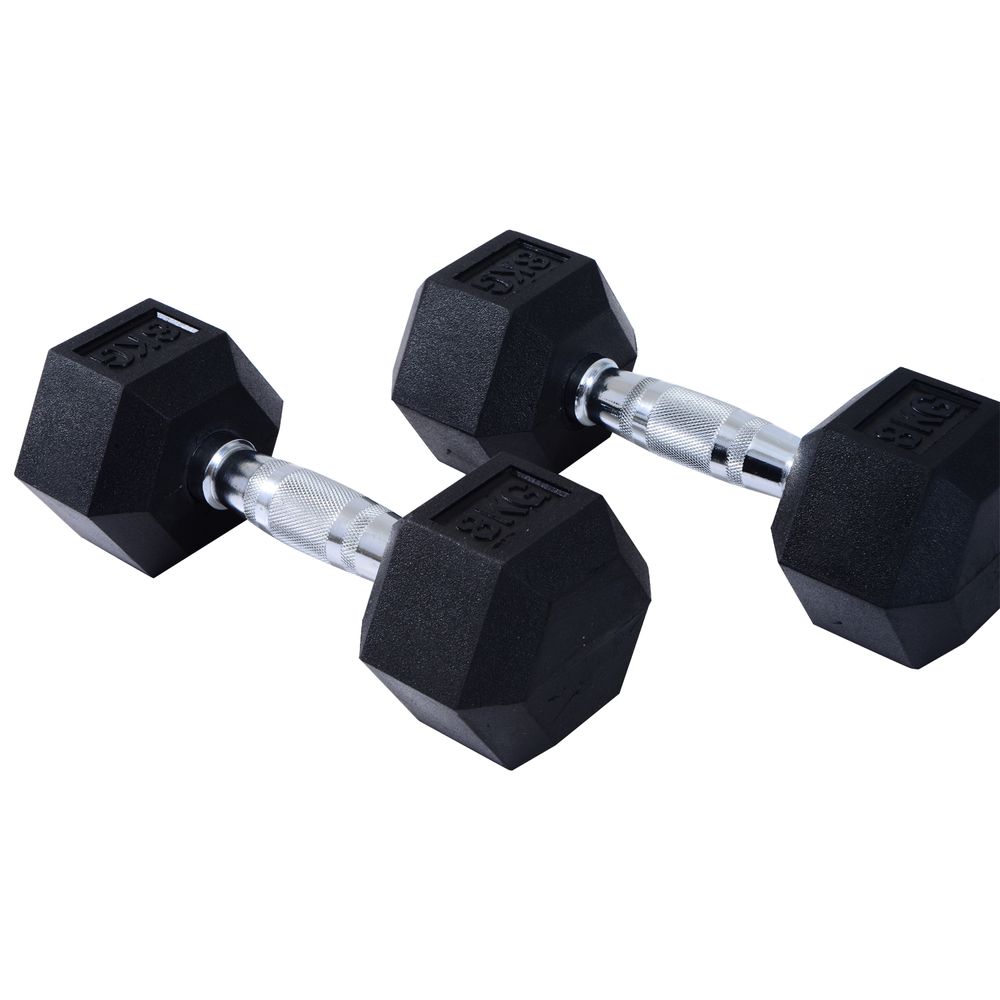 Hexagonal Dumbbells Kit Weight Lifting Exercise for Home Fitness 2x5kg HOMCOM - anydaydirect