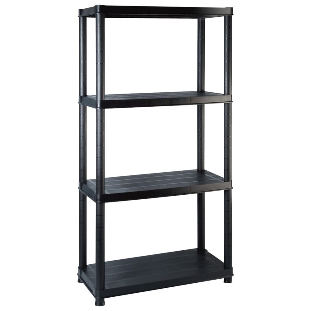 Storage Shelf 4-Tier Black 122x30.5x130 cm Plastic - anydaydirect