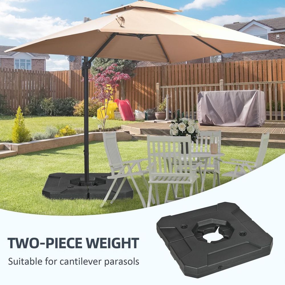 Outsunny Umbrella Weights for Offset Parasols, 110kg Sand or 70kg Water Filled - anydaydirect