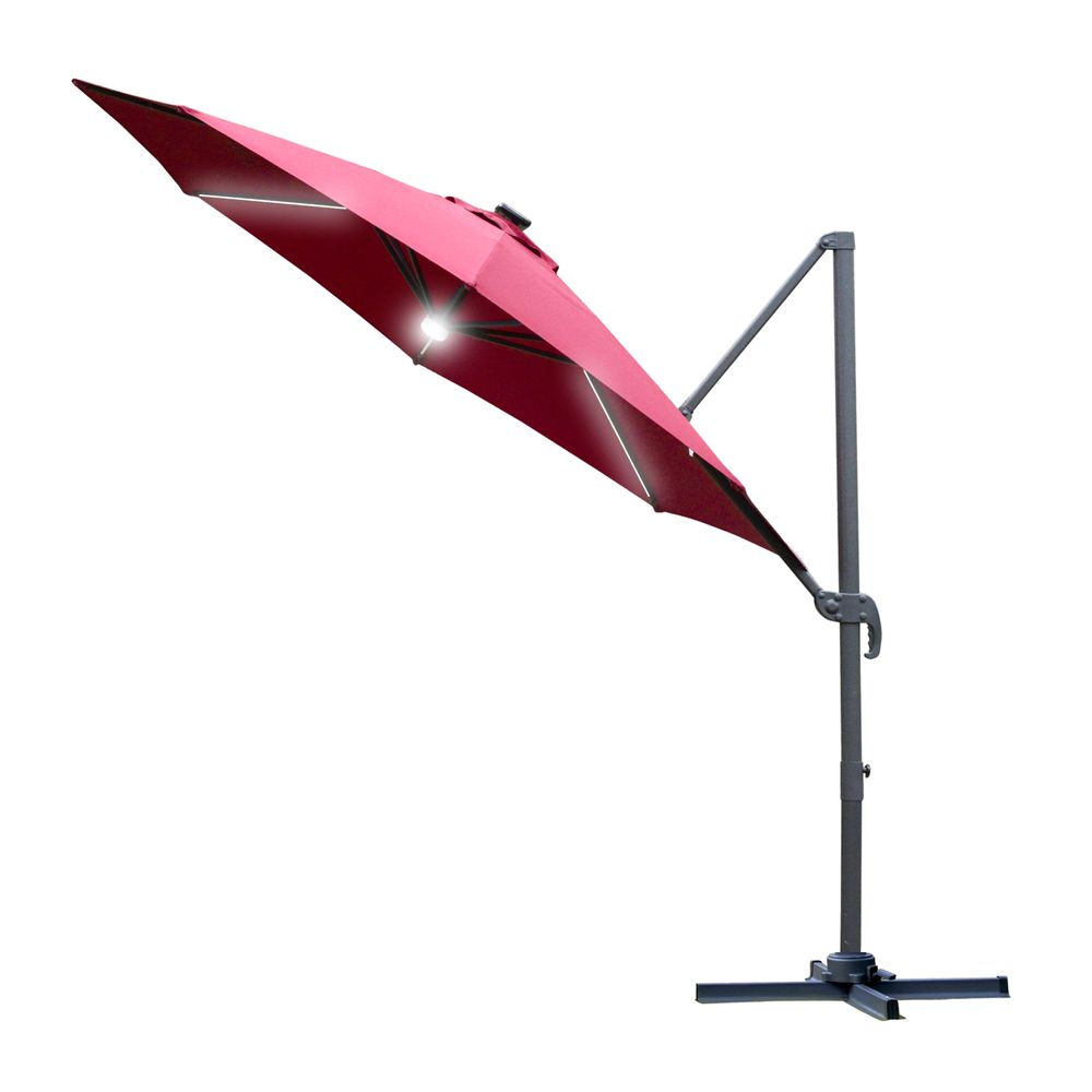 255cm Patio Parasol  Market Table with Push Button 18 Sturdy Ribs - anydaydirect