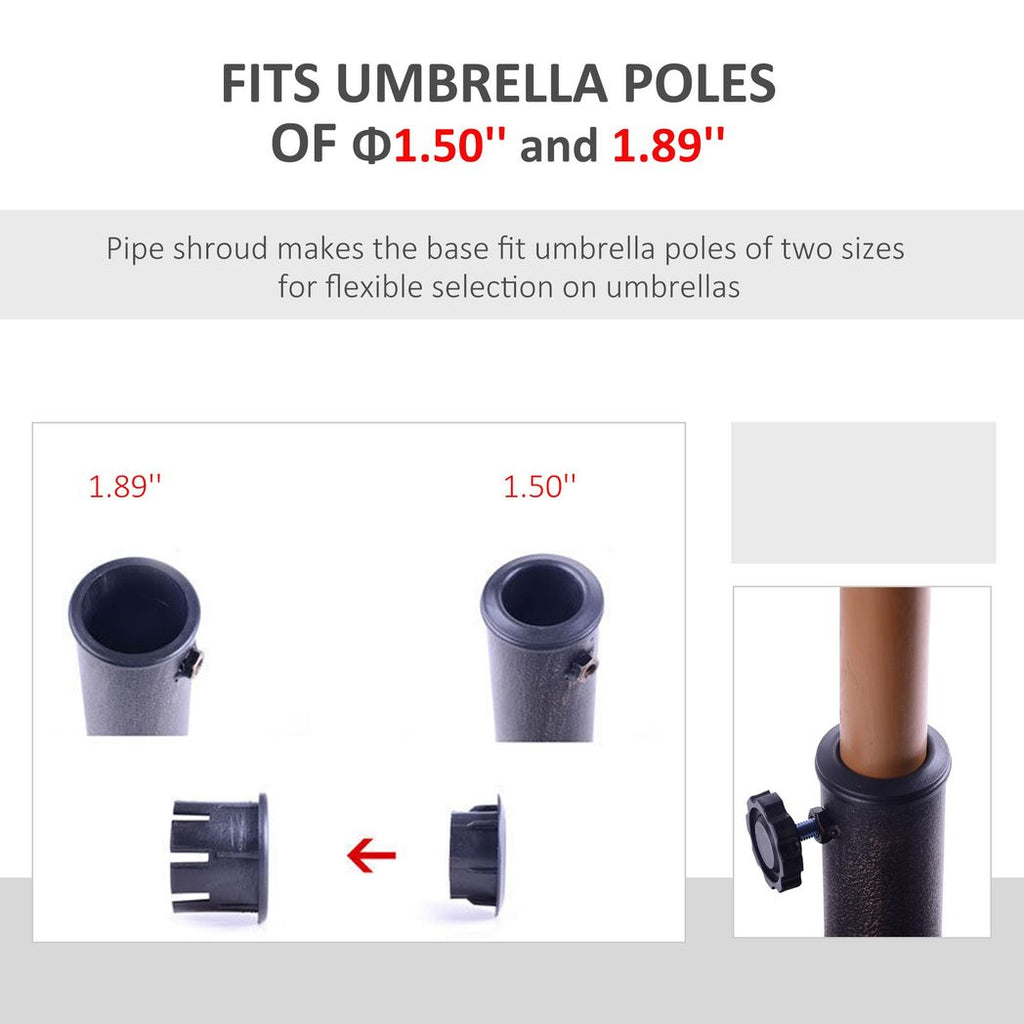 Outsunny 13kg Garden Parasol Base Round Resin Umbrella Stand Holder Bronze Tone - anydaydirect