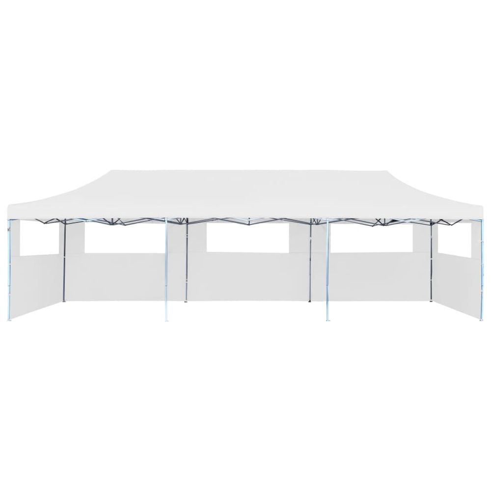 Folding Pop-up Party Tent with 5 Sidewalls 3x9 m White - anydaydirect
