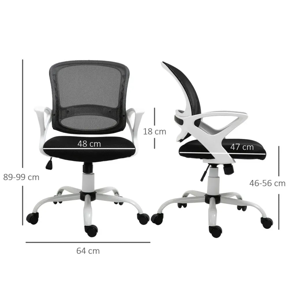 Mesh Home Office Chair Swivel Desk Task PC Chair w/ Lumbar Support, Arm, Black - anydaydirect