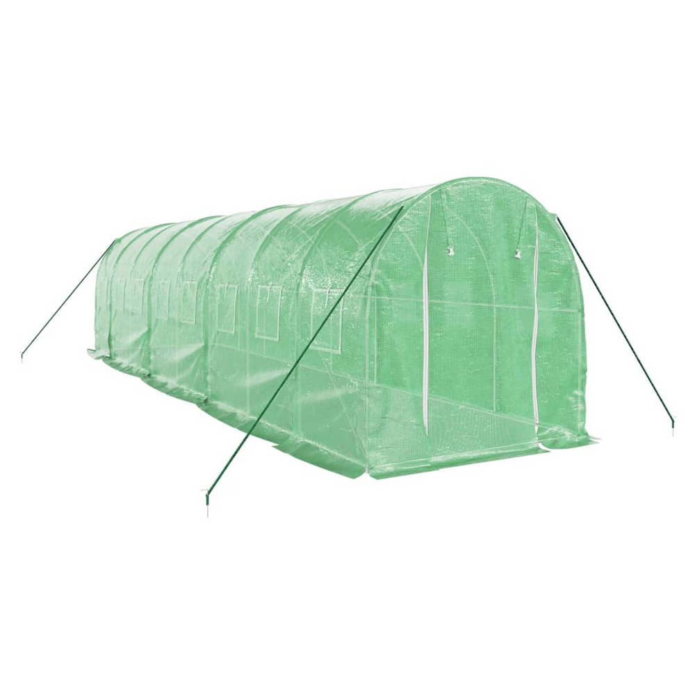 vidaXL Greenhouse with Steel Frame Green 16 m² 8x2x2 m - anydaydirect