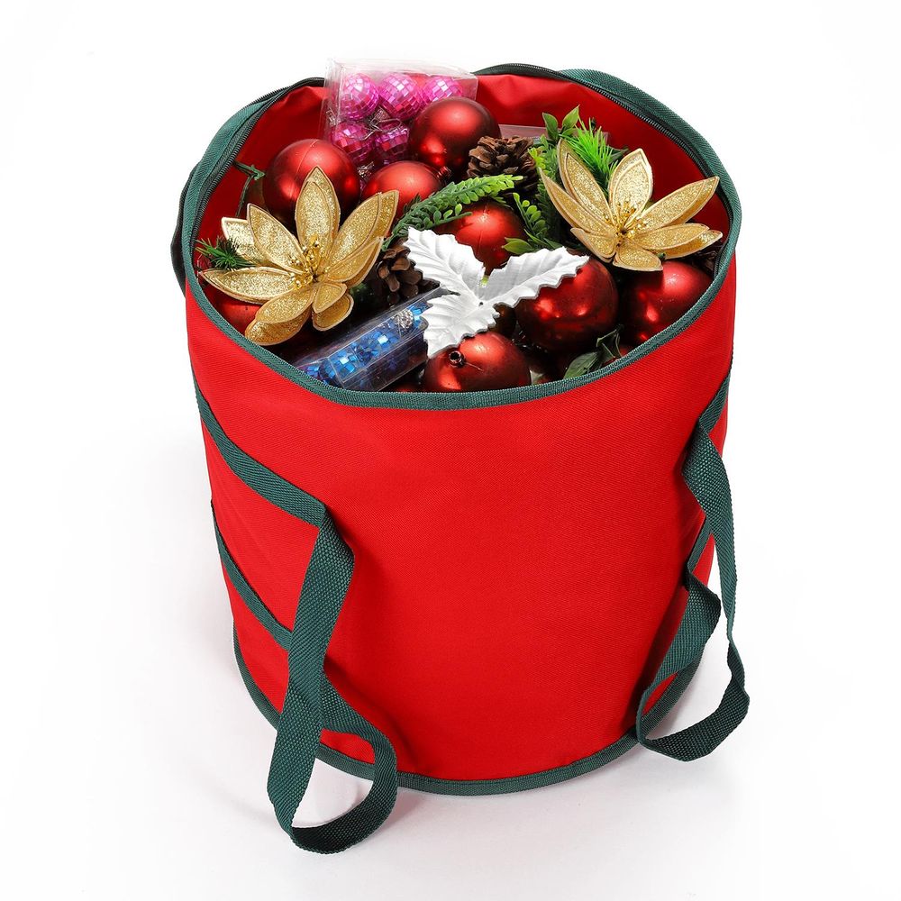 Christmas Gift Decoration Fabric Storage Bag - Red - 38 x 32 cm - anydaydirect