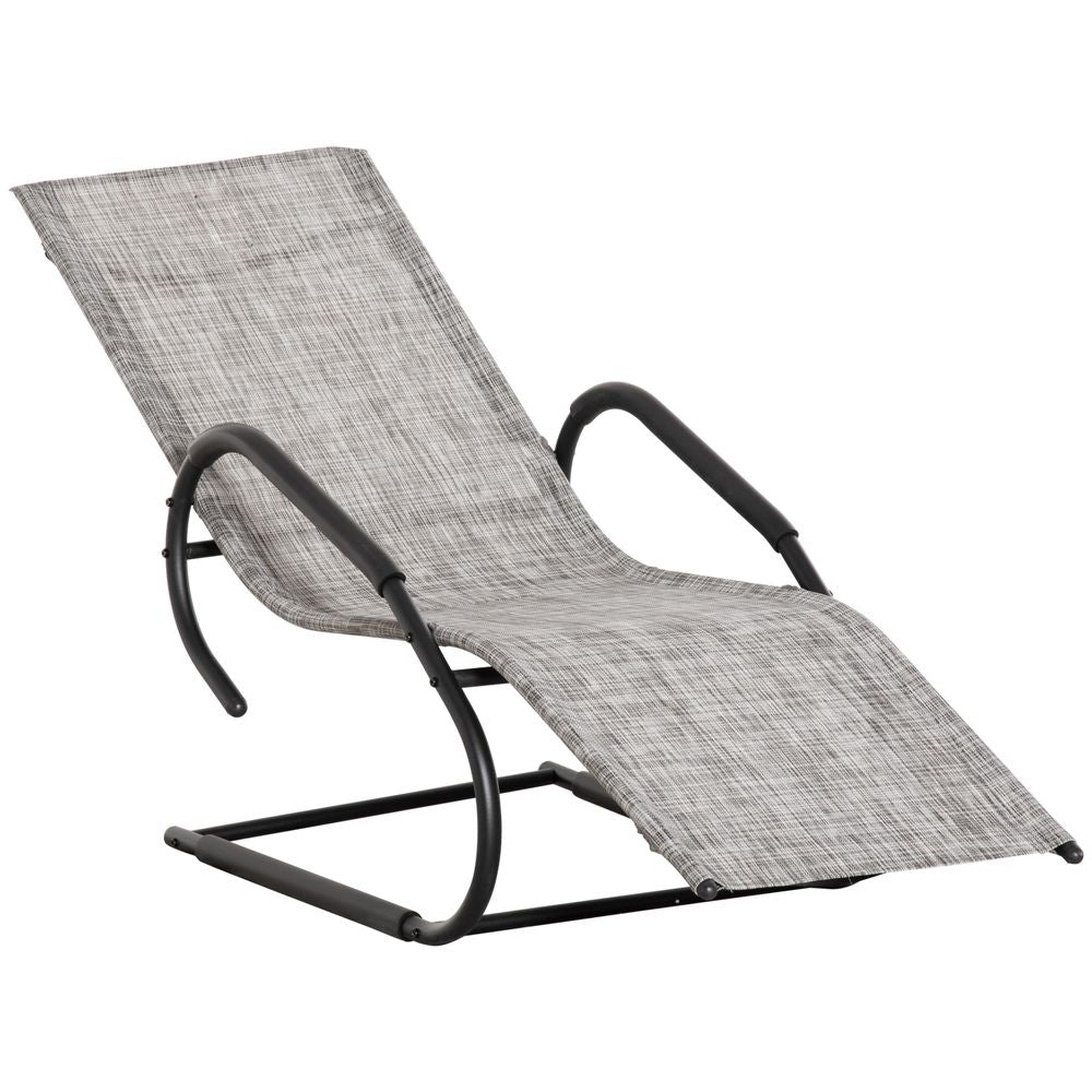 Outsunny Sun Lounger for Sunbathing, Reclining Rocking Chaise Lounge Chair - anydaydirect