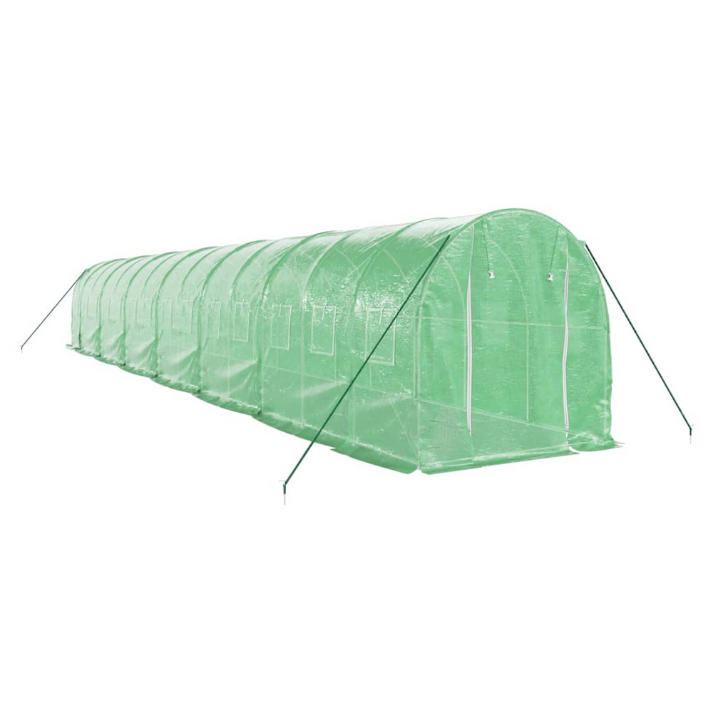 vidaXL Greenhouse with Steel Frame Green 28 m² 14x2x2 m - anydaydirect