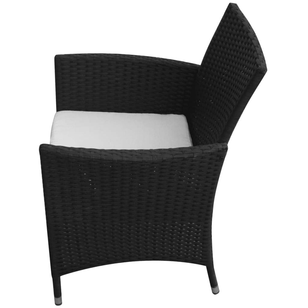 Garden Chairs 2 pcs Poly Rattan Black - anydaydirect