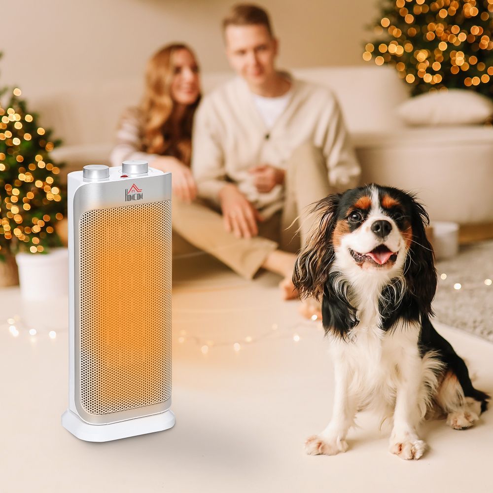 Indoor Space Heater Oscillating Ceramic Heater w/ Adjustable Modes 1000W/2000W - anydaydirect