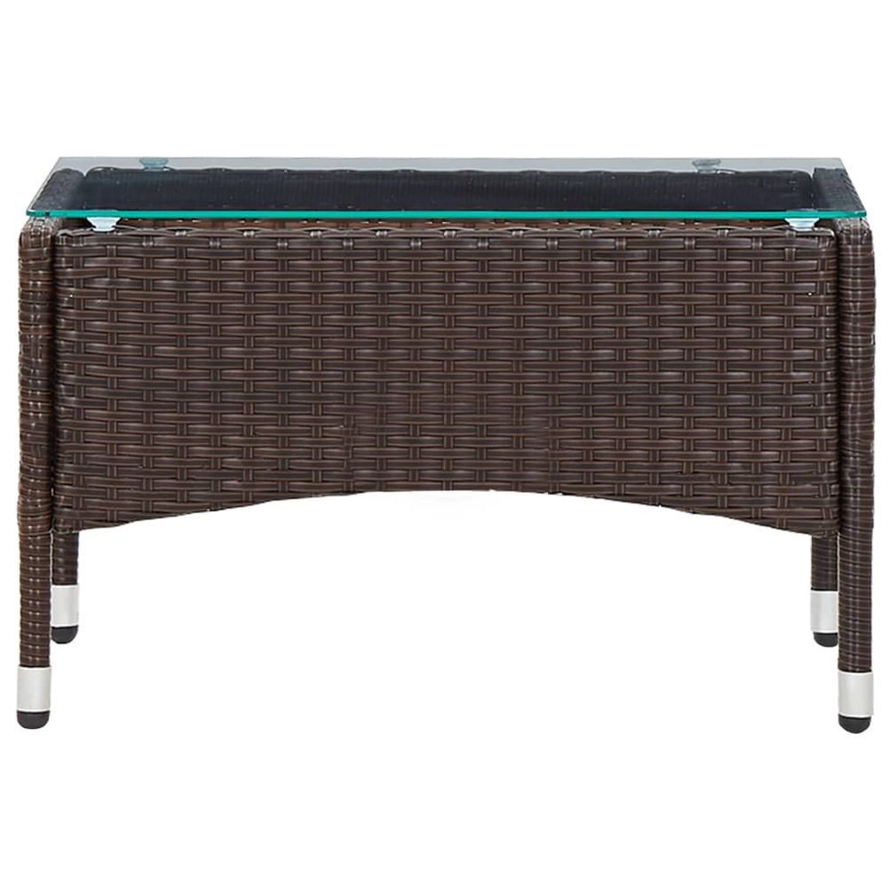 Coffee Table Brown 60x40x36 cm Poly Rattan - anydaydirect