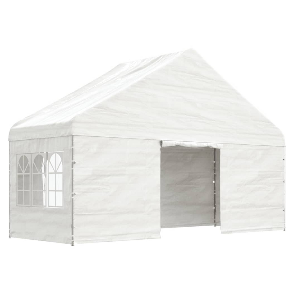 vidaXL Gazebo with Roof White 4.46x5.88x3.75 m Polyethylene - anydaydirect