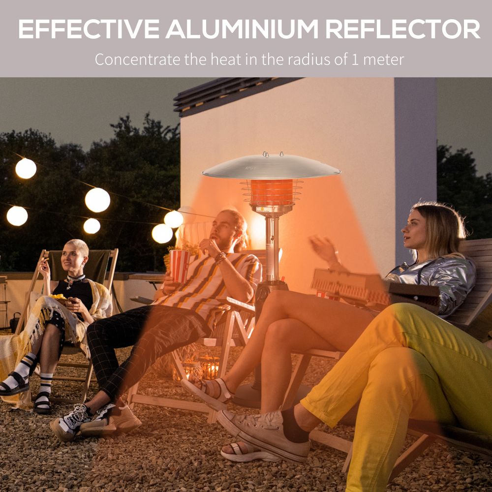 Gas Patio Heater with Tip-over Protection for  Camping Road Trip Outsunny - anydaydirect