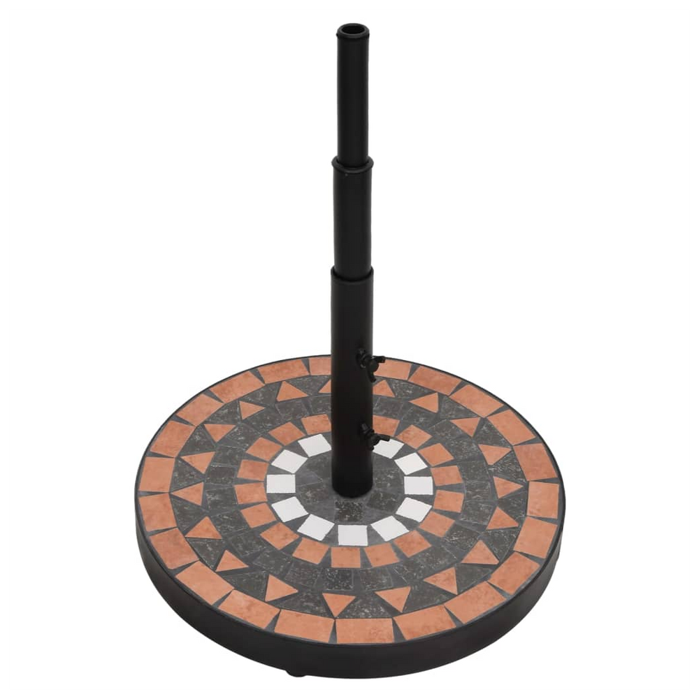Parasol Base Terracotta and White Round 12 kg - anydaydirect