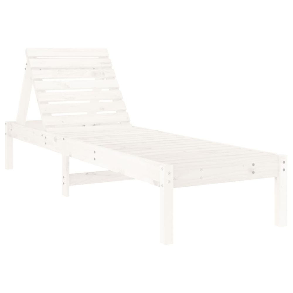 vidaXL Sun Loungers 2 pcs with Table White Solid Wood Pine - anydaydirect