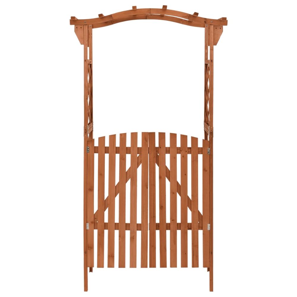 Pergola with Gate 116x40x204 cm Solid Firwood - anydaydirect