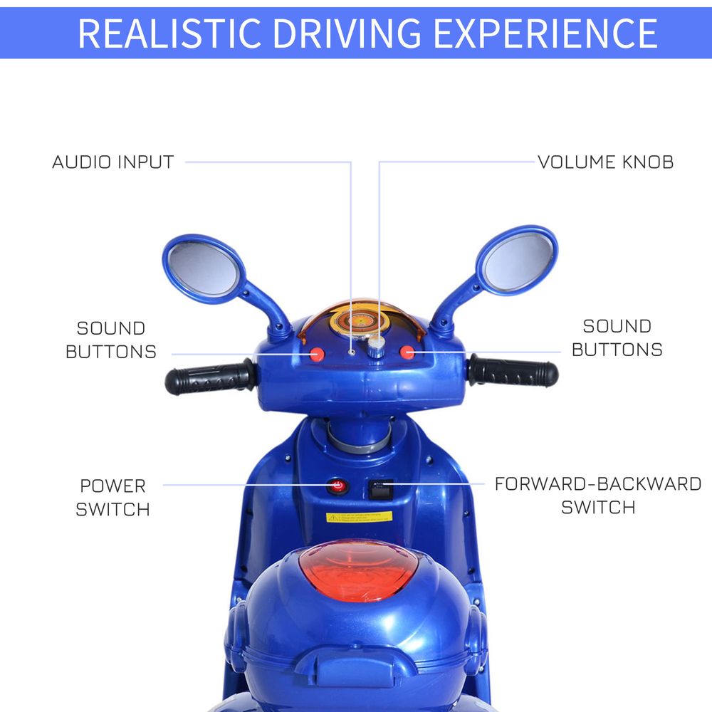 Electric Ride on Toy Car Kids Motorbike Children Battery Tricycle 6V - anydaydirect