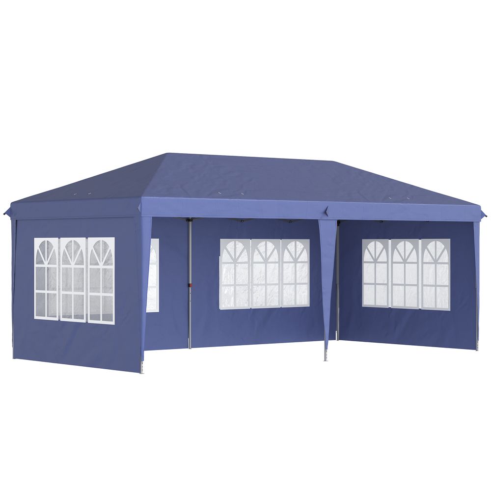 3 x 6m Heavy Duty Gazebo Marquee Party Tent with Storage Bag Blue - anydaydirect