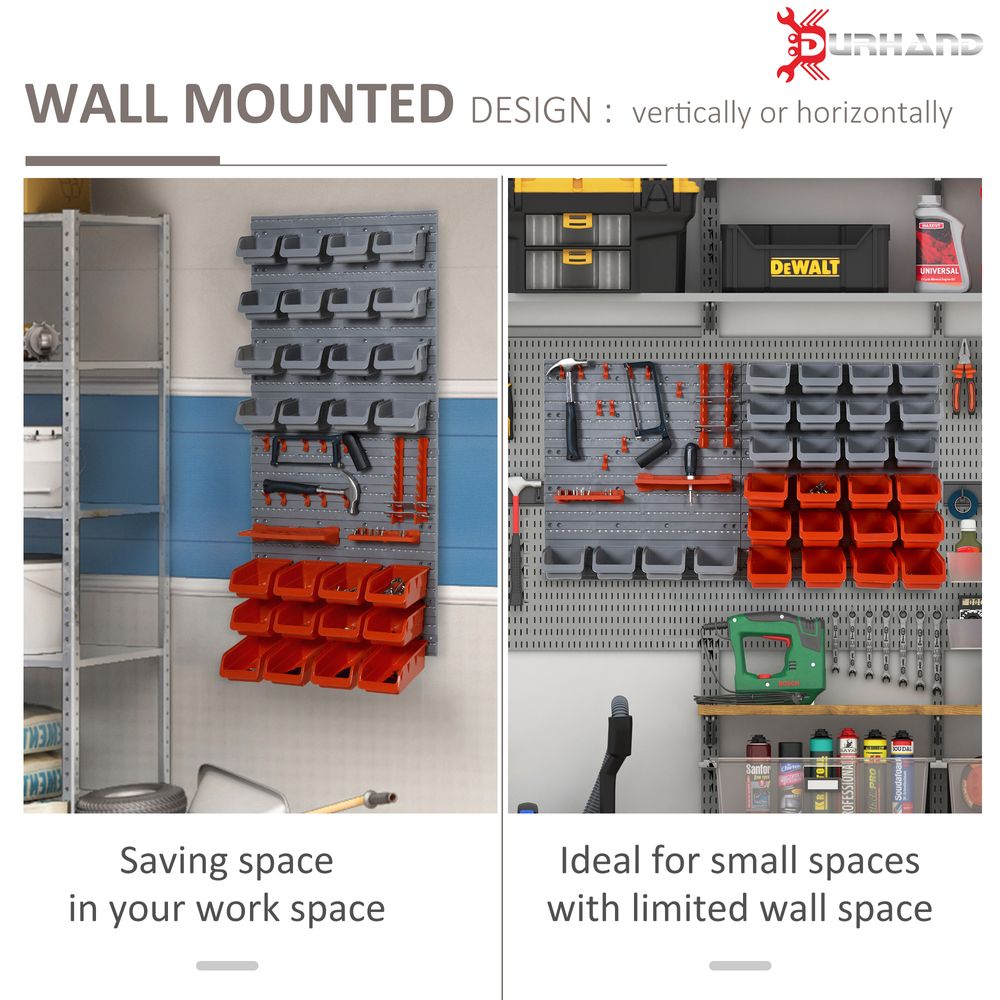 DURHAND PP Wall Mounted Tools & Hardware Storage Unit w/ Containers - anydaydirect