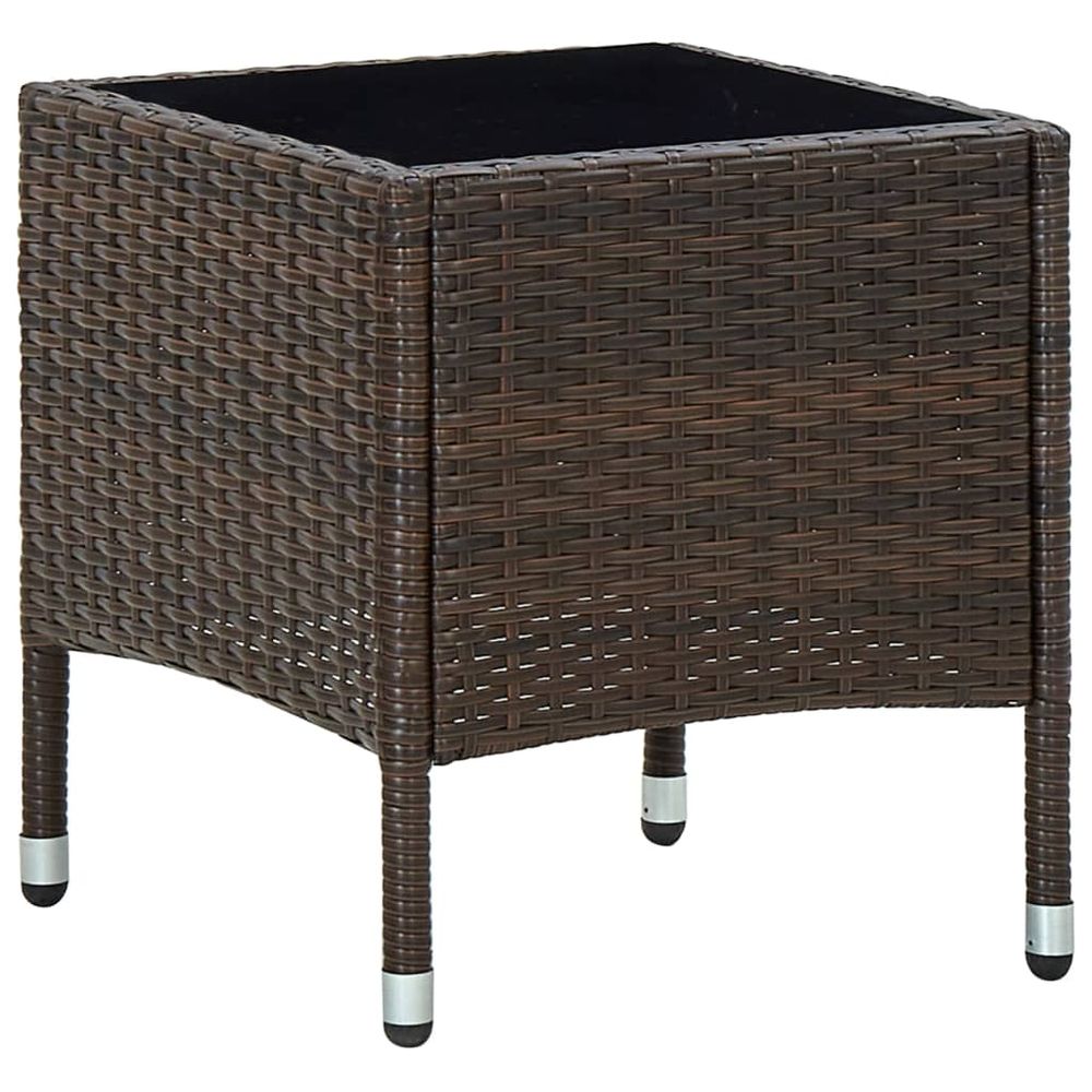 Garden Table Brown 40x40x45 cm Poly Rattan - anydaydirect
