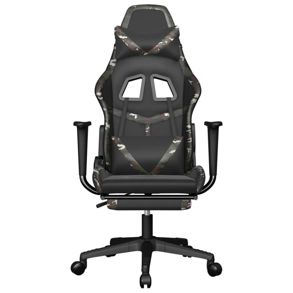Gaming Chair with Footrest Black and Camouflage Faux Leather - anydaydirect