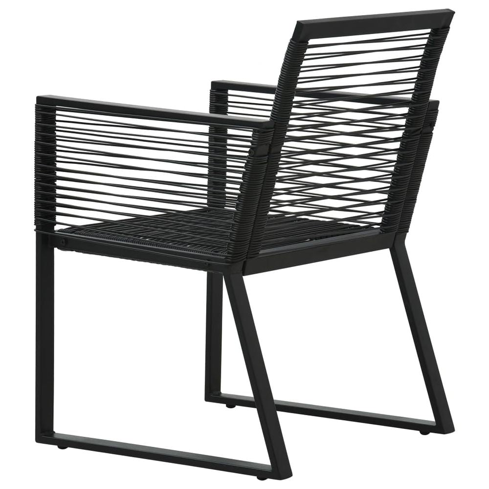 Garden Chairs 2 pcs Black PVC Rattan - anydaydirect