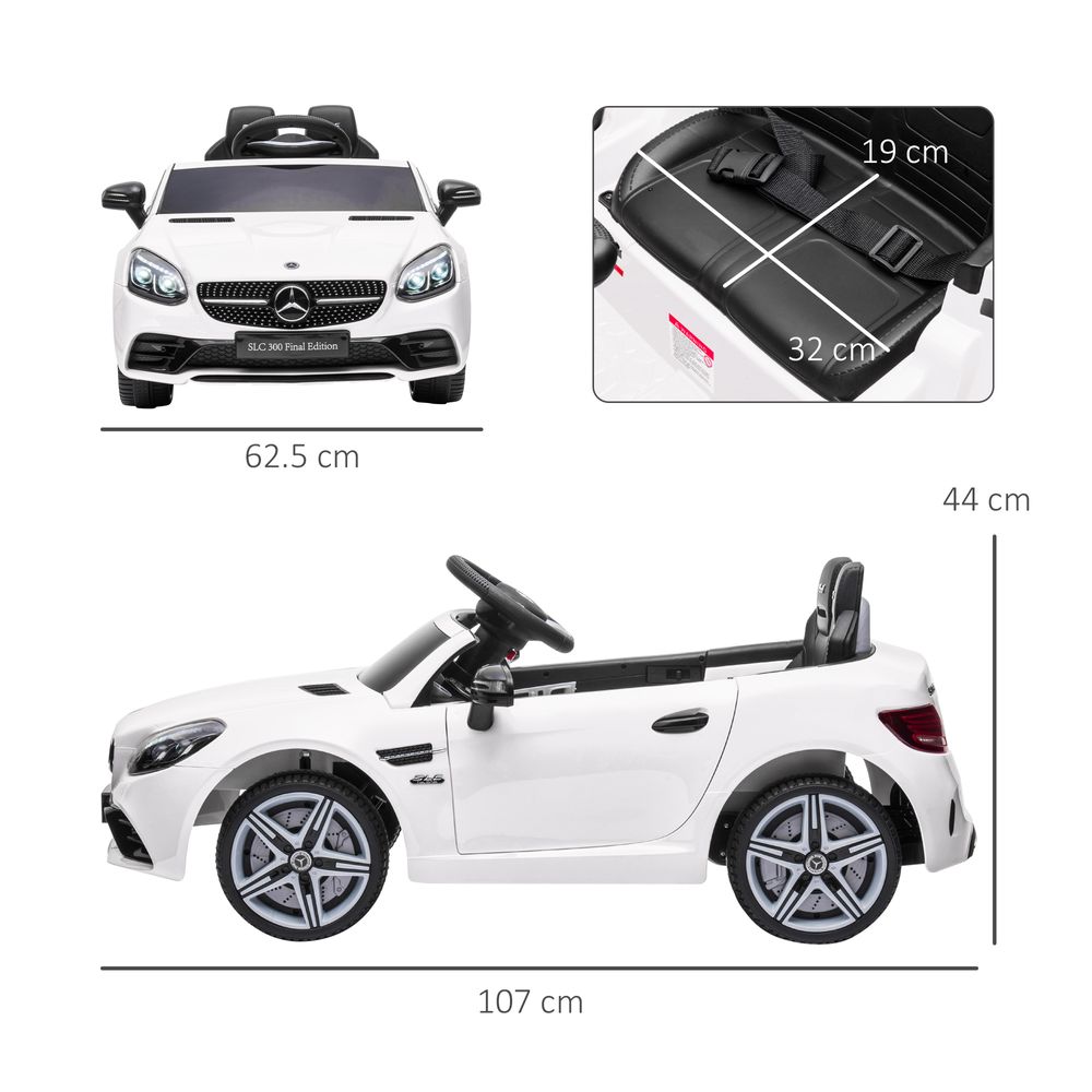 Benz 12V Kids Electric Ride On Car W/ Remote Control Music White - anydaydirect