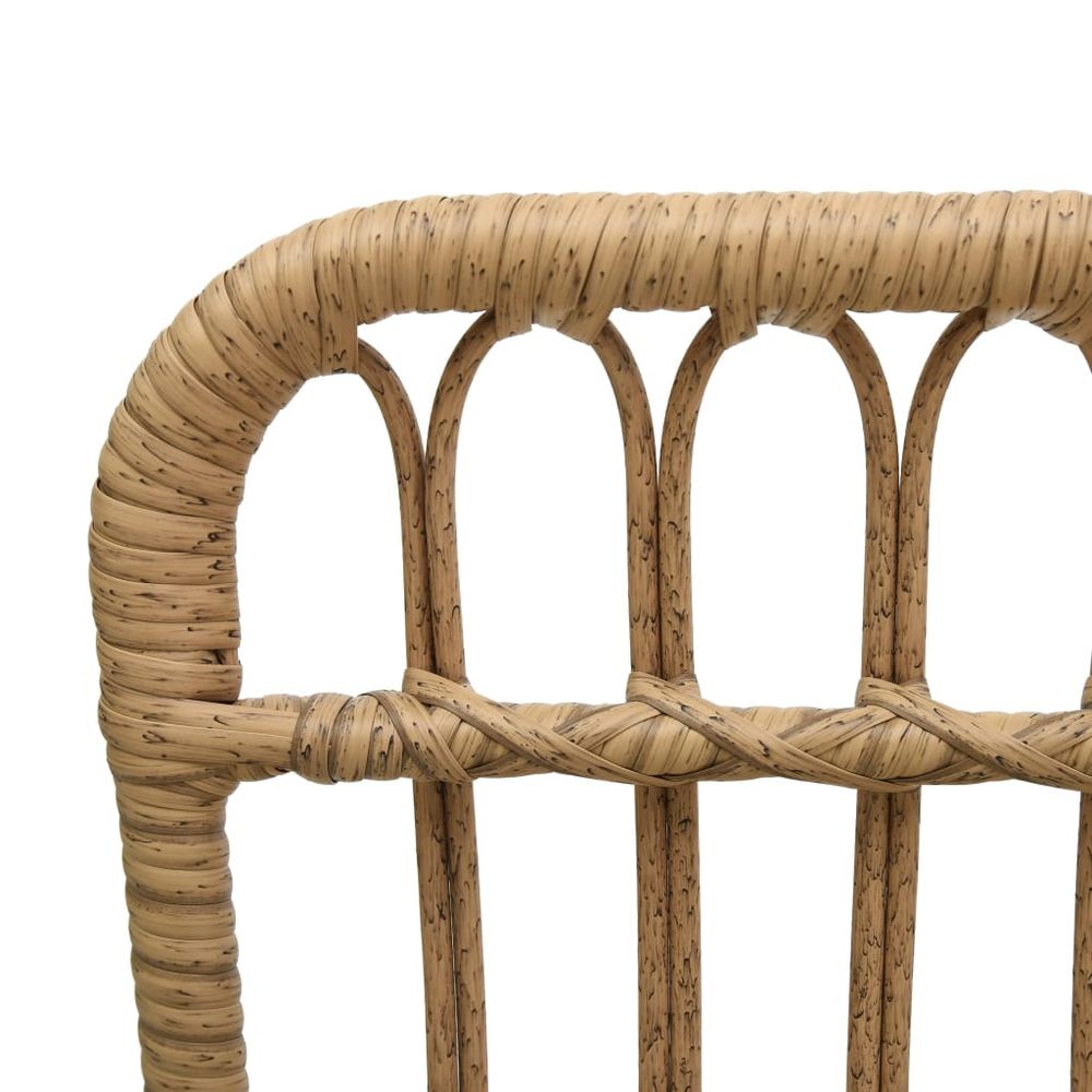 Garden Chair Poly Rattan Light Brown - anydaydirect