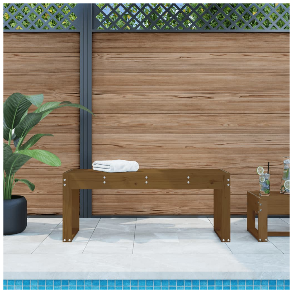 vidaXL Garden Bench Honey Brown 110x38x45 cm Solid Wood Pine - anydaydirect