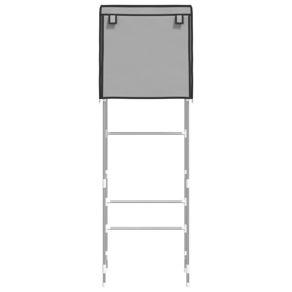 2-Tier Storage Rack over Toilet Grey 56x30x170 cm Iron - anydaydirect