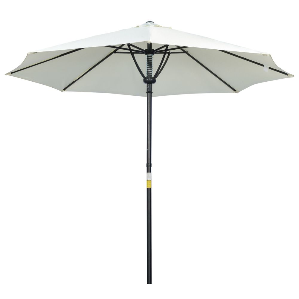 Outsunny Outdoor Market Table Parasol Umbrella Sun Shade with 8 Ribs, Cream - anydaydirect