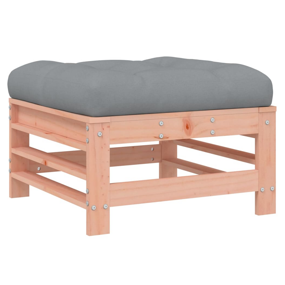 vidaXL Garden Footstool with Cushion Solid Wood Douglas - anydaydirect