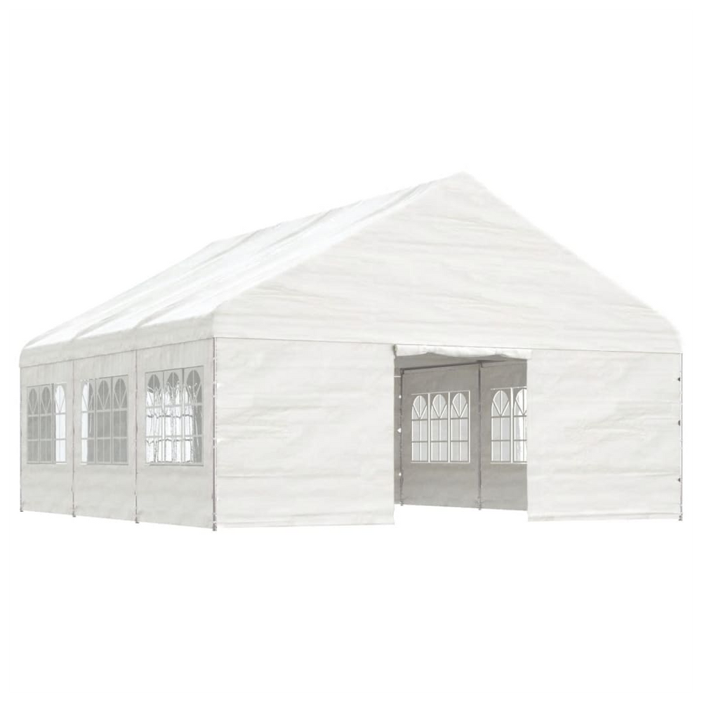 vidaXL Gazebo with Roof White 6.69x5.88x3.75 m Polyethylene - anydaydirect
