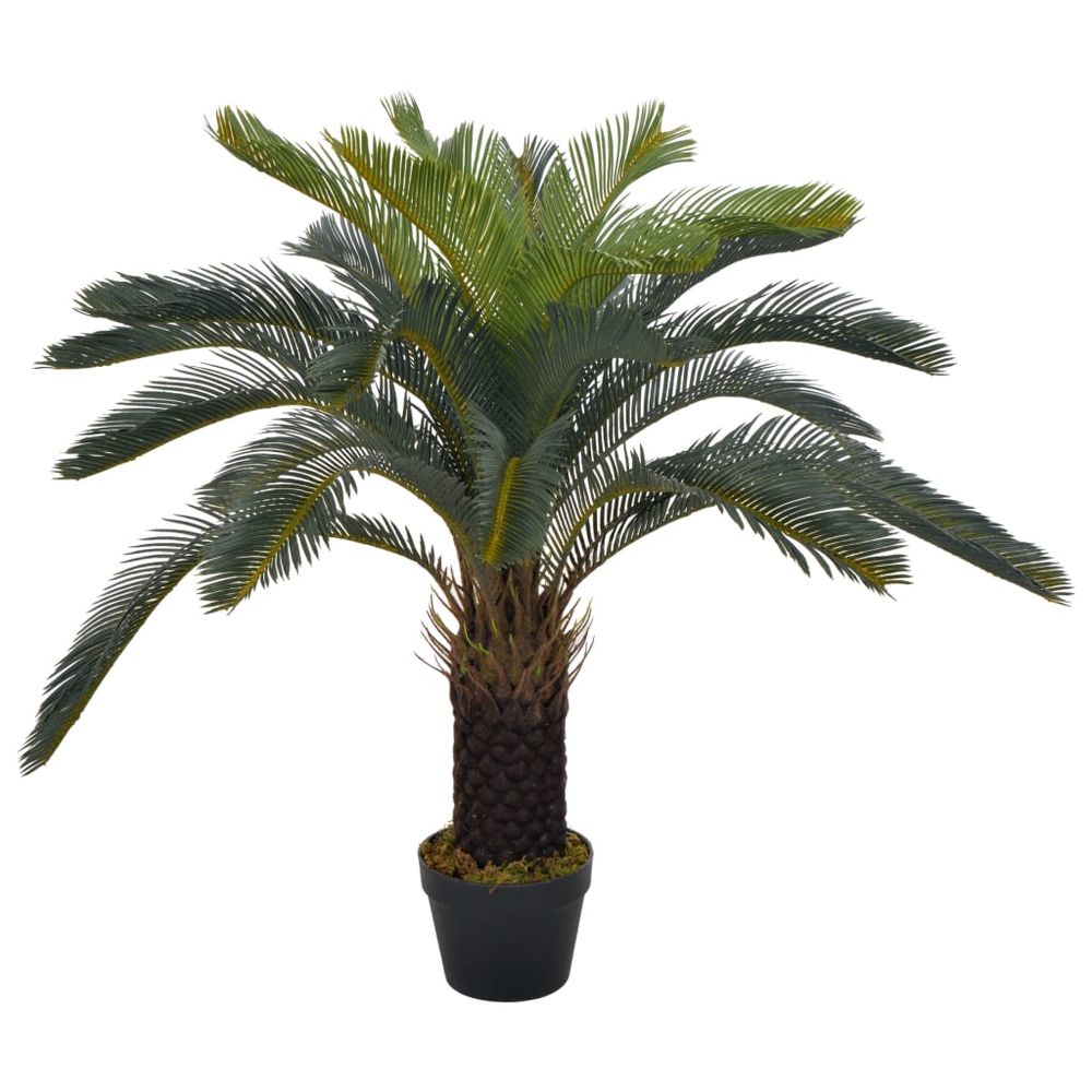 Artificial Plant Cycas Palm with Pot Green 90 cm - anydaydirect