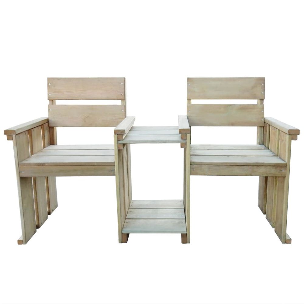 2 Seater Garden Bench 150 cm Impregnated Pinewood - anydaydirect