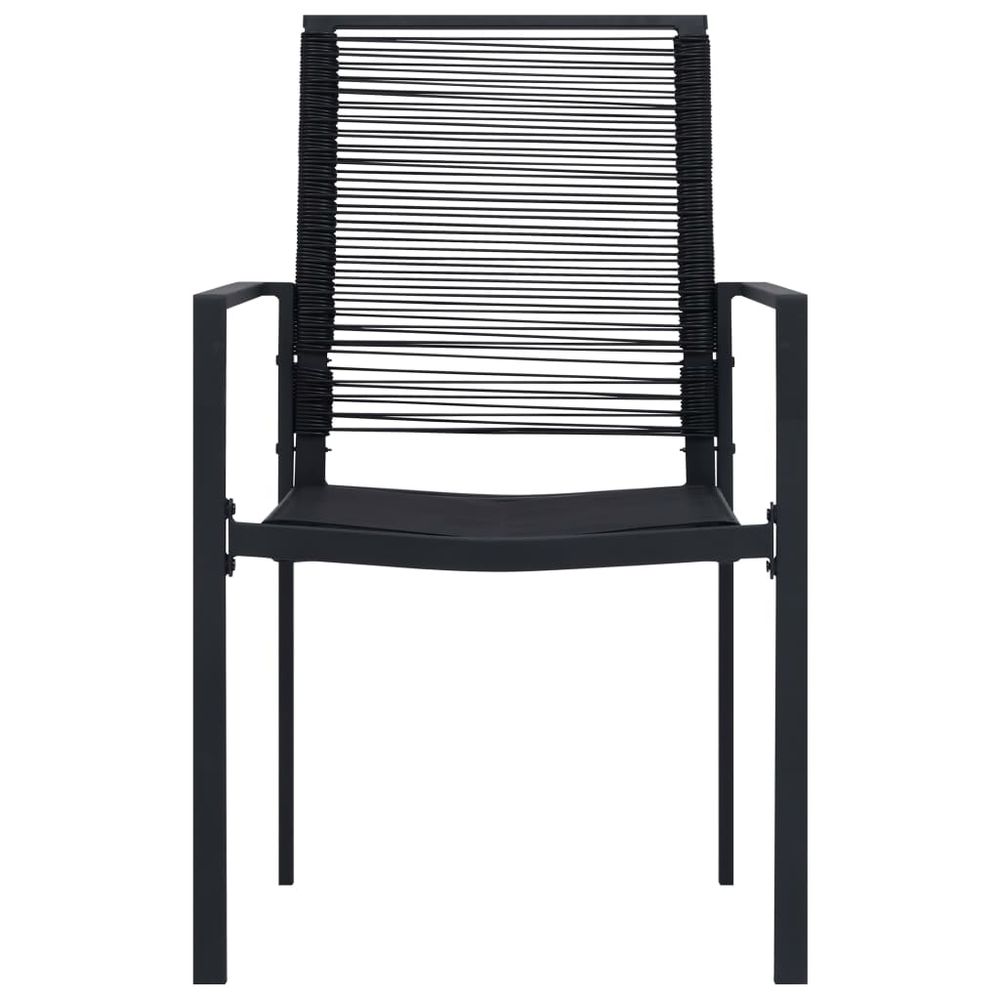 Garden Chairs 2 pcs PVC Rattan Black - anydaydirect