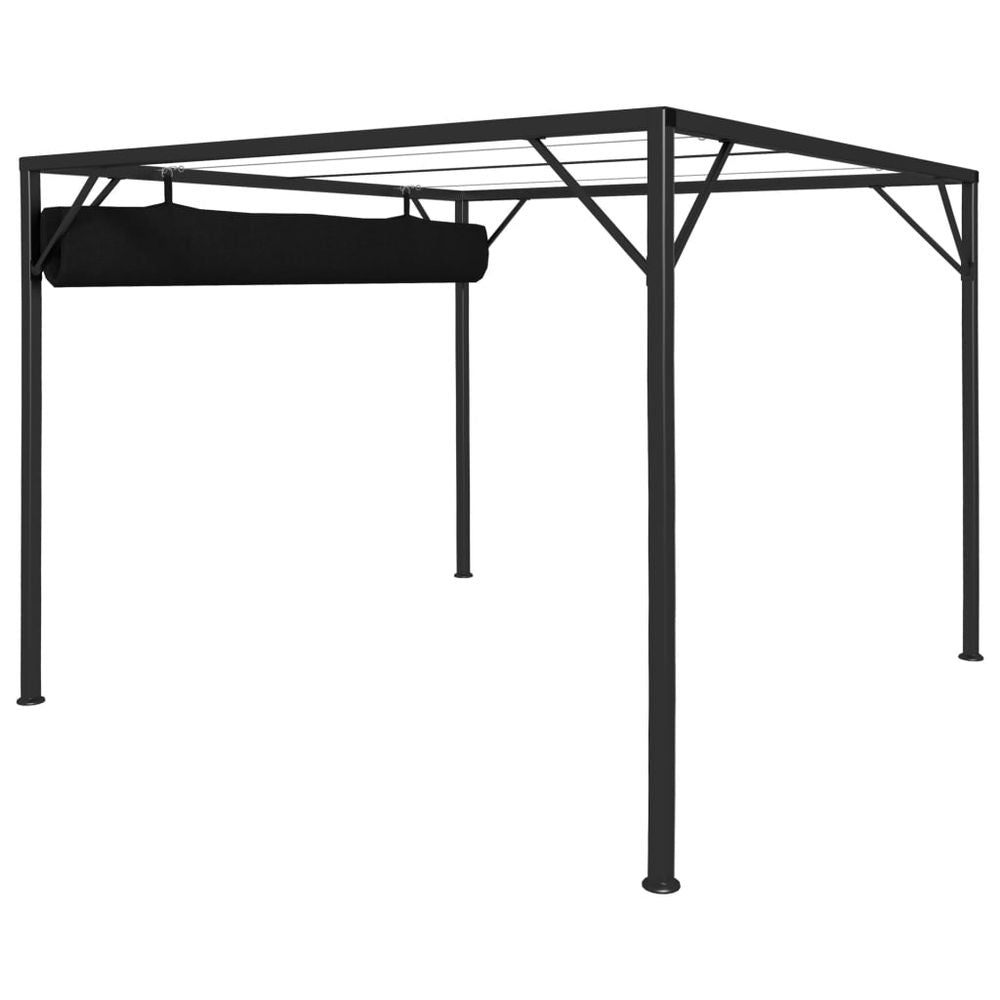 Garden Gazebo with Retractable Roof Canopy 3x3 m Anthracite - anydaydirect