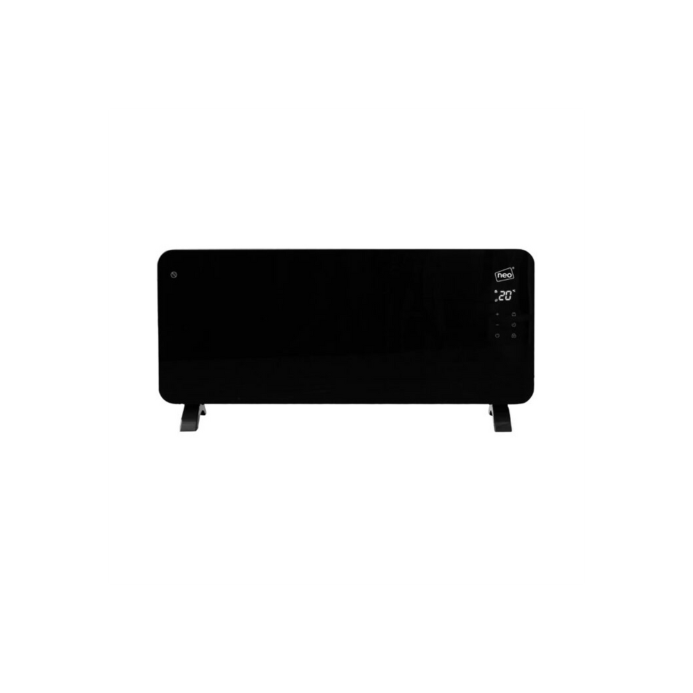 Neo Wifi Black Electric Glass Panel Heater Radiator - anydaydirect