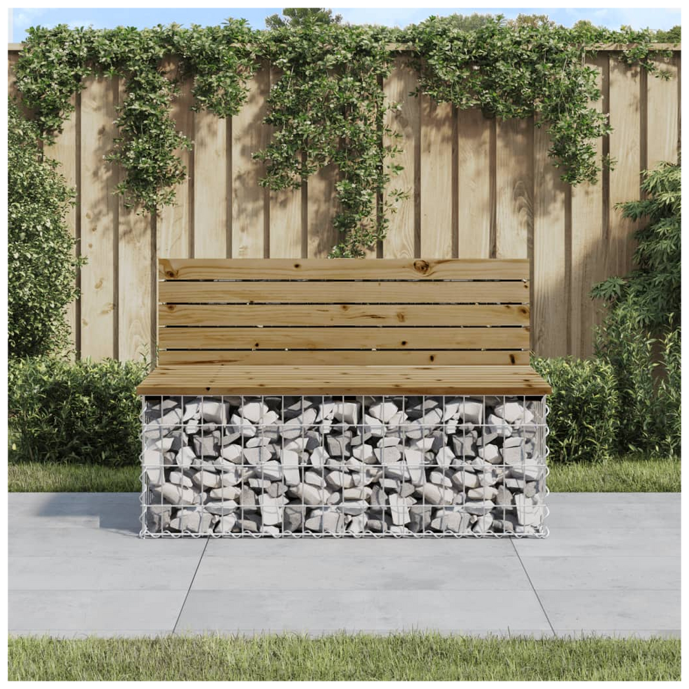 vidaXL Garden Bench Gabion Design 103x70x65 cm Impregnated Wood Pine - anydaydirect