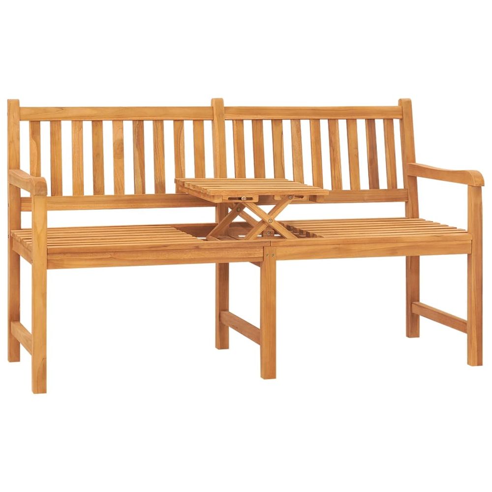 3-Seater Garden Bench with Table 150 cm Solid Teak Wood - anydaydirect