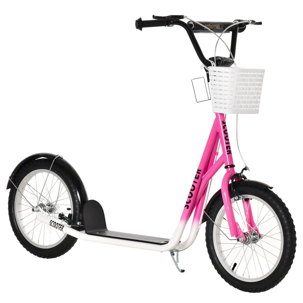 HOMCOM Kids Kick Scooter Teen Ride On Adjustable Children Scooter with Brakes - anydaydirect