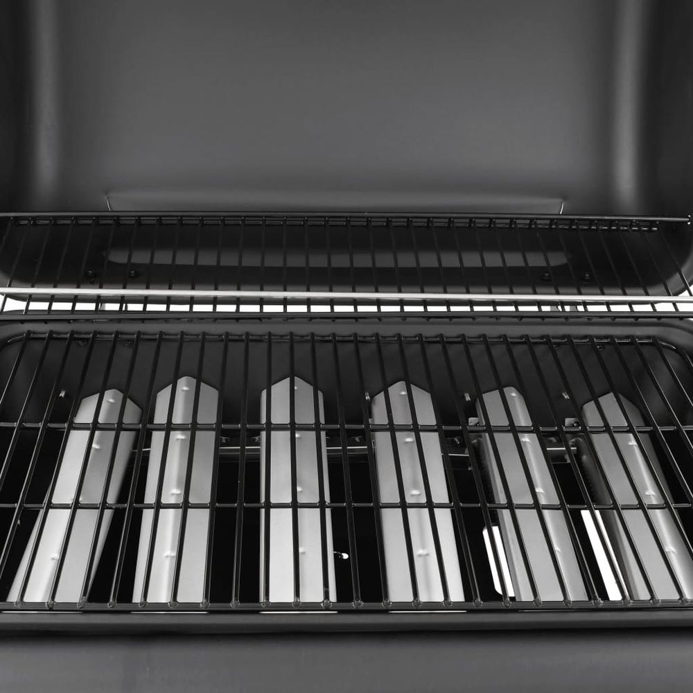 Gas BBQ Grill with 6 Burners Black (FR/BE/IT/UK/NL only) - anydaydirect