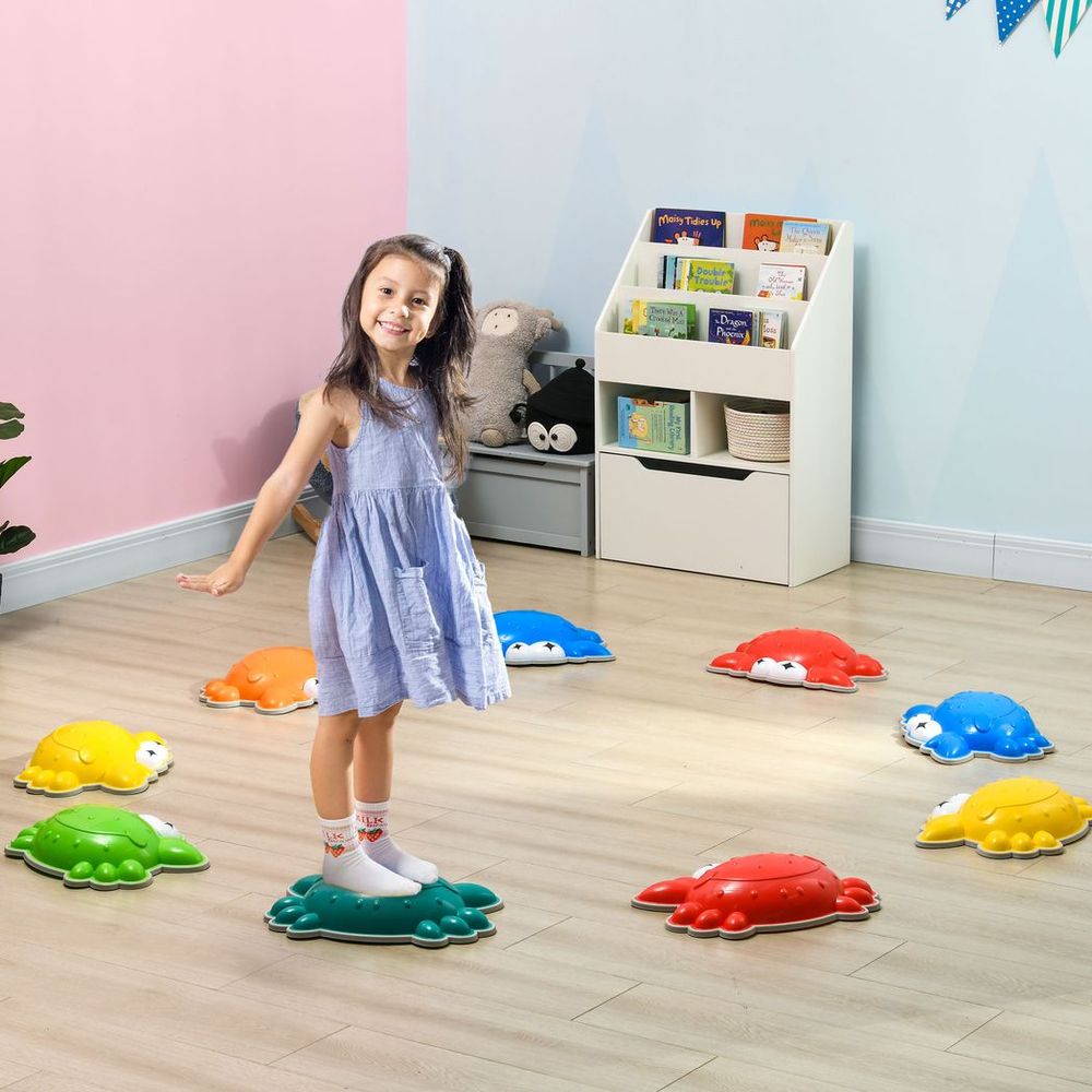 ZONEKIZ Kids Stepping Stones, 9PCs River Stones for Indoors, Outdoors - anydaydirect