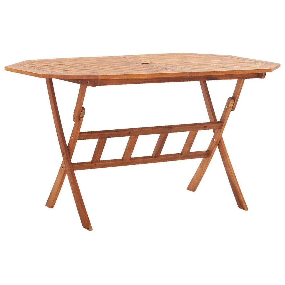 Folding Garden Table 135x85x75 cm Solid Acacia Wood - anydaydirect