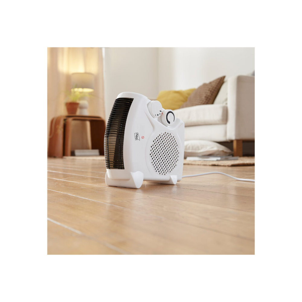 Neo White Electric Fan Heater 2000W Portable Floor or Upright - anydaydirect