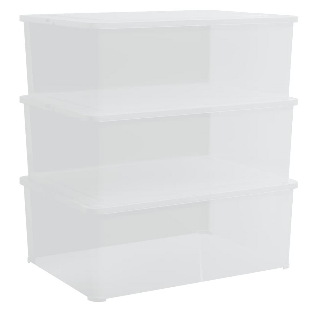 vidaXL Plastic Storage Boxes 3 pcs 10 L Stackable - anydaydirect