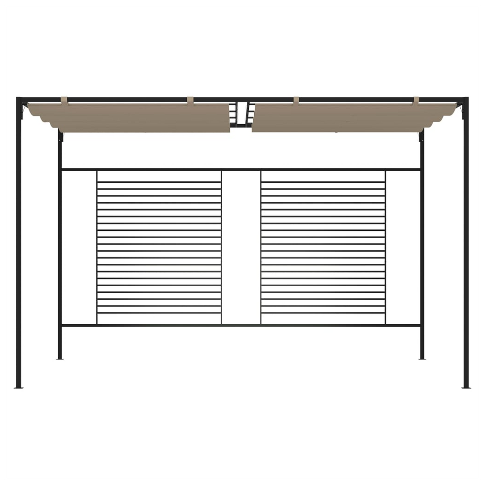 Gazebo with Retractable Roof 3x4x2.3 m Taupe 180 g/m� - anydaydirect