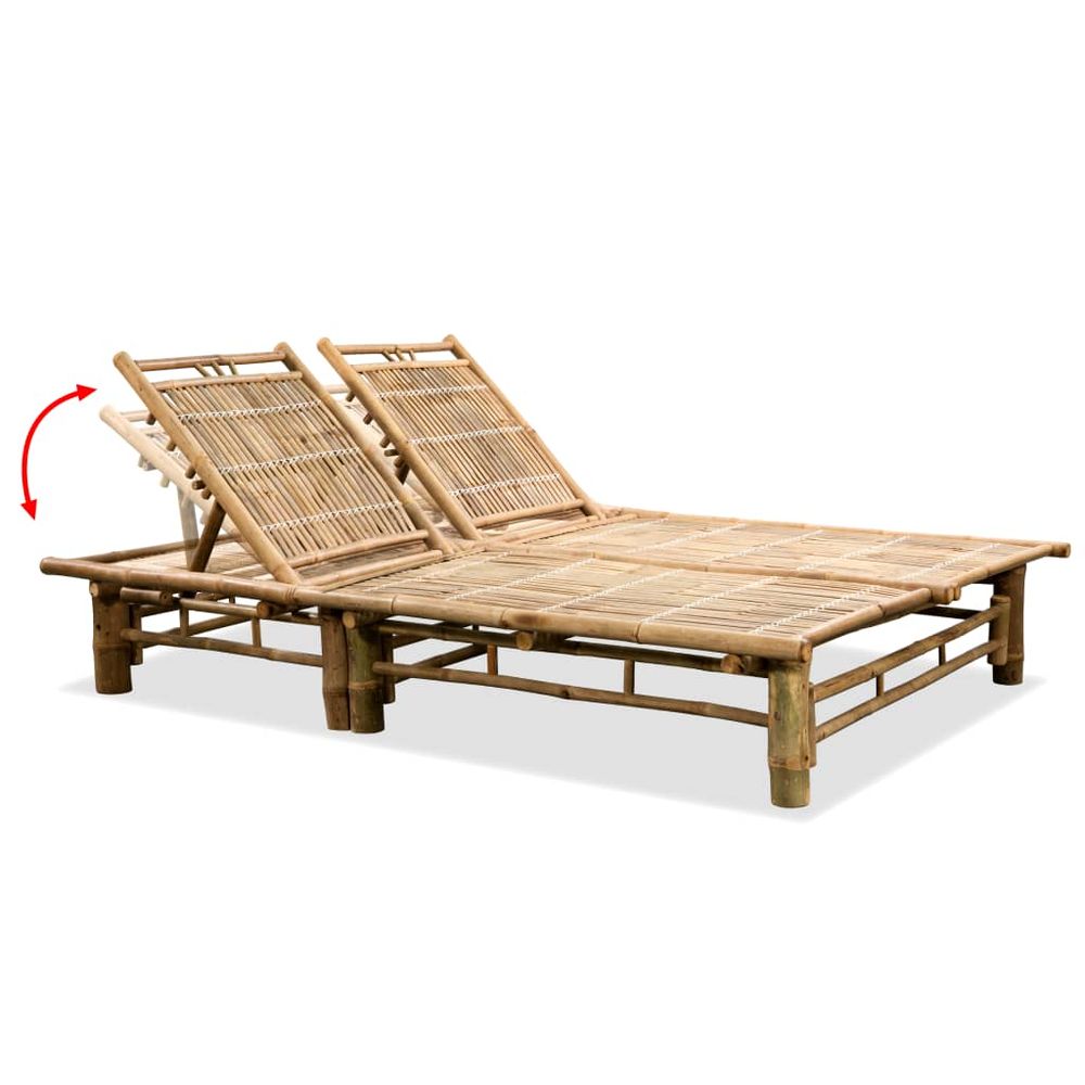 2-Person Sun Lounger Bamboo - anydaydirect