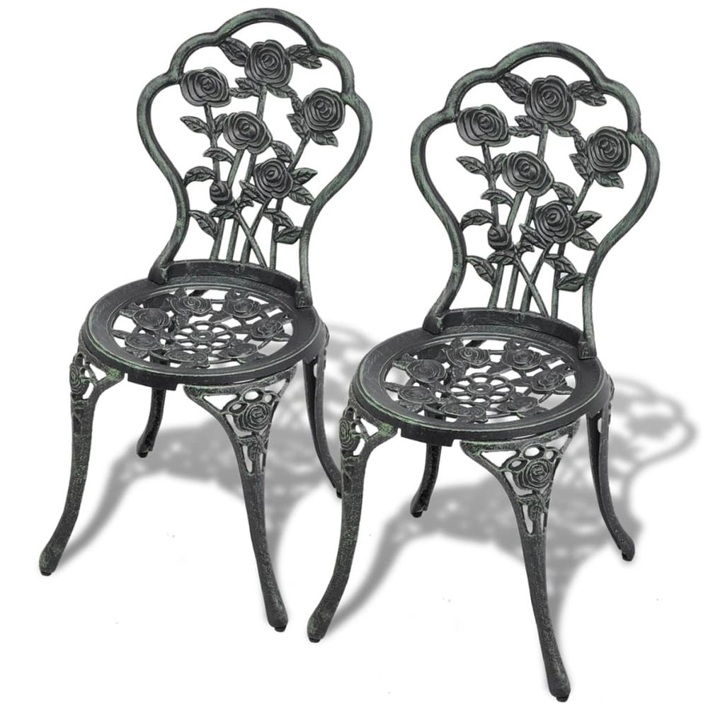 Bistro Chairs 2 pcs Bronze Cast Aluminium - anydaydirect