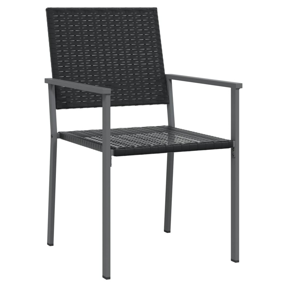 vidaXL Garden Chairs 4 pcs Black 54x62.5x89 cm Poly Rattan - anydaydirect
